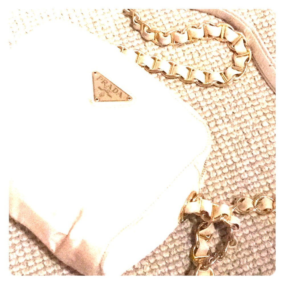 Prada cream bag!